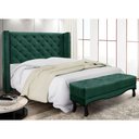 Ver imagem 2 de Kit Cabeceira e Calçadeira Recamier Casal 1,40m Vicenza Veludo - Pallazio Verde Floresta