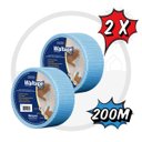 Ver imagem 1 de Kit 2 Fitas Telada Azul Waltape Plus P/ Drywall 100m Walsywa