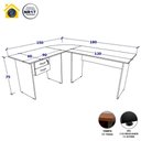 Ver imagem 4 de Escrivaninha em L Gaveteiro Suspenso Moderno 2 Gavetas MDF-MDP 120cm Cinza F5 Office