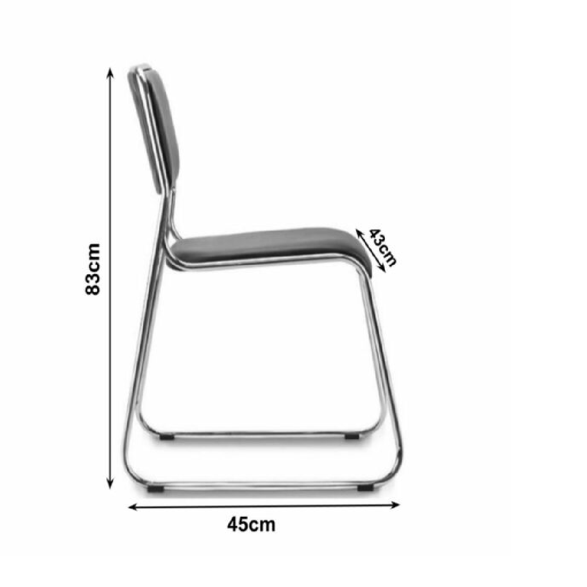 Cadeira de Escritório Fixa Cromada DAKAR – COR PRETO Menor preço em Cadeira de Escritório Fixa Cromada DAKAR – COR PRETO