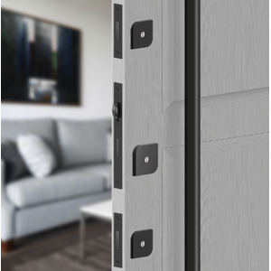 Kit Fechadura Rolete C/ Chave Tetra e Roseta Design Preto Fosco