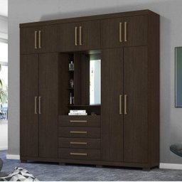 Guarda-Roupa Casal com Espelho 10 Portas 4 Gavetas Moscou Demóbile - 1