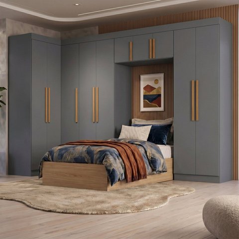 Guarda Roupa Modulado de Canto 10 Portas Onix