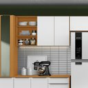 Ver imagem 5 de Armário Aéreo 100% Mdf 2 Portas com Nicho 120cm Luna Cinamomo/branco