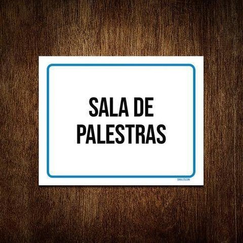 Kit 3 Placas Ambiente Sinalização Setor Sala de Palestras