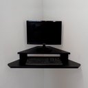 Ver imagem 4 de Rack Suspenso Aparador Bancada Estante de Canto para Computador Monitor Preto