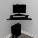 Ver imagem 5 de Rack Suspenso Aparador Bancada Estante de Canto para Computador Monitor Preto