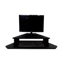 Ver imagem 3 de Rack Suspenso Aparador Bancada Estante de Canto para Computador Monitor Preto