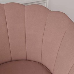 Poltrona Pétala Veludo Rose Pés Palito - Kimi Design - 3