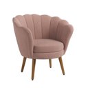 Ver imagem 1 de Poltrona Pétala Veludo Rose Pés Palito - Kimi Design