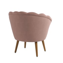 Poltrona Pétala Veludo Rose Pés Palito - Kimi Design - 2