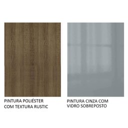 Armário de Cozinha Completa 270cm Rustic/Cinza Lux Madesa 01 - 11