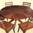 Ver imagem 5 de Conjunto com Mesa de Madeira Giratória e 6 Cadeiras Modelo Sol Marrom