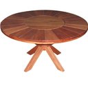 Ver imagem 3 de Conjunto com Mesa de Madeira Giratória e 6 Cadeiras Modelo Sol Marrom