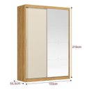 Ver imagem 7 de Cômoda Flora e Guarda Roupa Casal Riva 22515k com Espelho Cinamon Touch Off White Flex - Demóbile