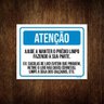 Kit 5 Placas Atenção Ajude Manter Prédio Limpo - 1