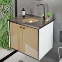 Ver imagem 3 de Gabinete para Banheiro Fênix Nero 60x42,5x49cm - 10138 - Cris-metal Gabinete 0,60m Cris Fenix Nero 1