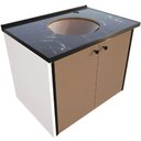Ver imagem 1 de Gabinete para Banheiro Fênix Nero 60x42,5x49cm - 10138 - Cris-metal Gabinete 0,60m Cris Fenix Nero 1