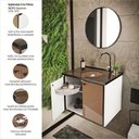 Ver imagem 4 de Gabinete para Banheiro Fênix Nero 60x42,5x49cm - 10138 - Cris-metal Gabinete 0,60m Cris Fenix Nero 1