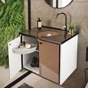 Ver imagem 2 de Gabinete para Banheiro Fênix Nero 60x42,5x49cm - 10138 - Cris-metal Gabinete 0,60m Cris Fenix Nero 1