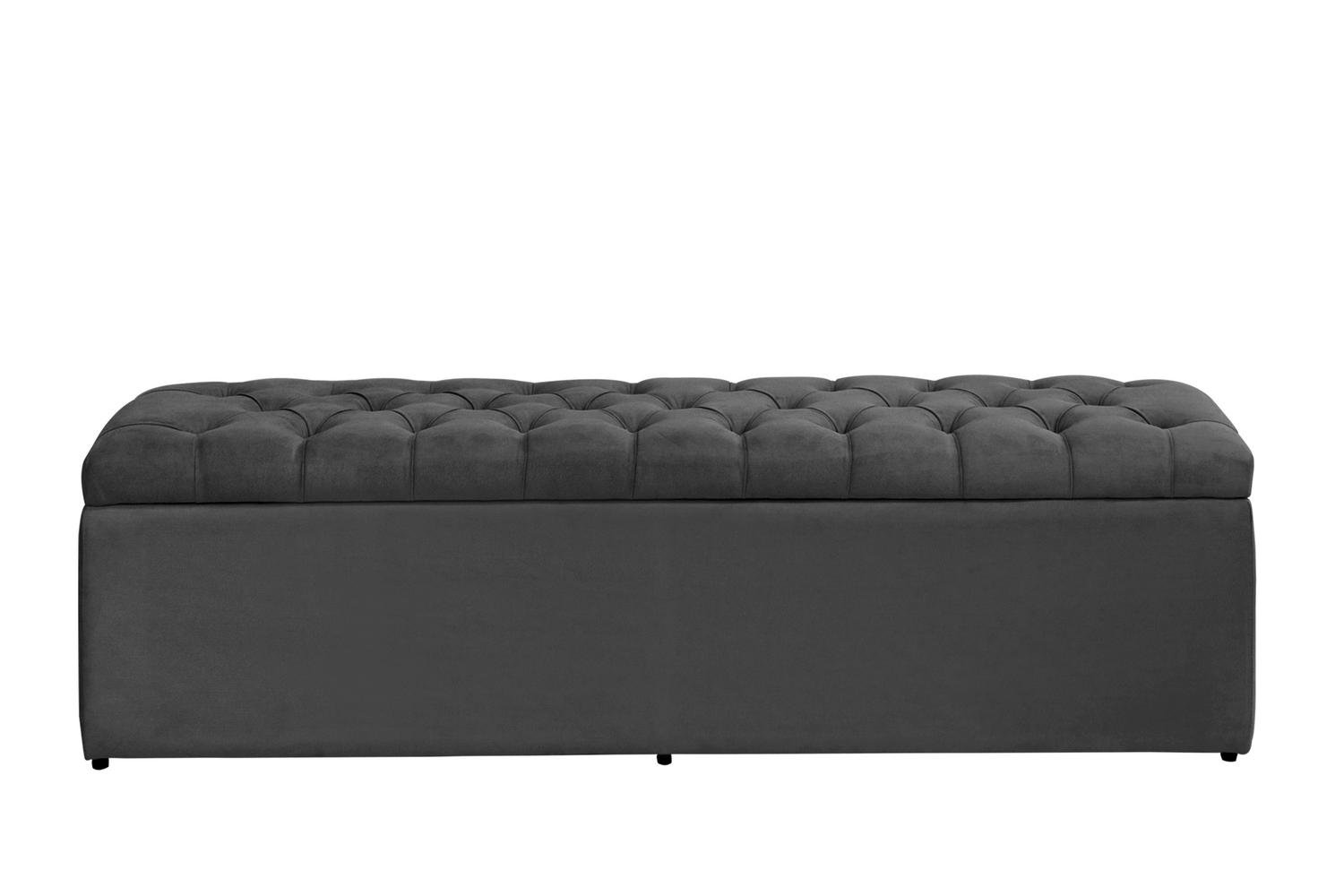 Calçadeira Baú Imperatriz 120 cm Suede Cinza