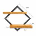 Ver imagem 2 de Prateleira Nicho Duplo Parede Madeira Metal Industrial Quadro