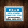 Kit 3 Placas Cuidado Portão Automático Abertura Lateral - 1