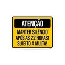 Ver imagem 1 de Kit 5 Placas Atenção Manter Silêncio Após 22 Horas Multa