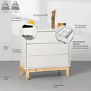 Ver imagem 6 de Kit Quarto Theo com Pés Square Natural - Berço + Cômoda 3 Gavetas + Poltrona de Amamentação Capri Co