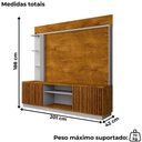 Ver imagem 3 de Estante Home Tv 65 Pol 201 Cm Atlanta Naturalle Off White Bechara