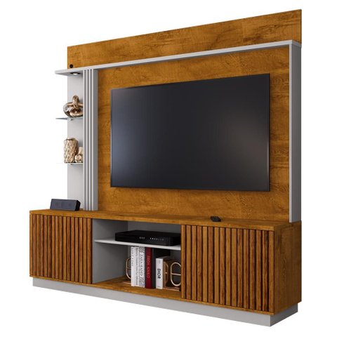 Estante Home Tv 65 Pol 201 Cm Atlanta Naturalle Off White Bechara