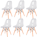 Ver imagem 1 de Cadeira Transparente Eiffel Eames Base Madeira Incolor 130pc Quantidade:6