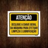 Kit 5 Placas Atenção Desligue Chave Geral Limpeza - 1