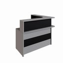 Ver imagem 2 de Balcão Recepção em L e Gaveteiro Suspenso com 2 Gavetas F5 Cor:cinza Sagrado com Preto