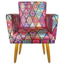 Ver imagem 1 de Poltrona Nina Cr Suede Mandala Vermelho para Penteadeira