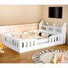 Cama Infantil Montessoriana Helo Solteiro com Nicho e Led - Branca + Acompanha Luminária Nuvem - 2