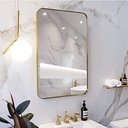 Ver imagem 4 de Espelho Retangular com Moldura em Metal 70 X 50 Cm:dourado