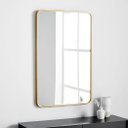 Ver imagem 1 de Espelho Retangular com Moldura em Metal 70 X 50 Cm:dourado