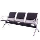 Ver imagem 1 de Cadeira Longarina de Espera, Clinica, Aeroporto Aço Inox com Estofado 3 Lugares