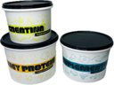Ver imagem 1 de Tupperware Kit 3 Potes Porta Whey Creatina e Suplementos Academia