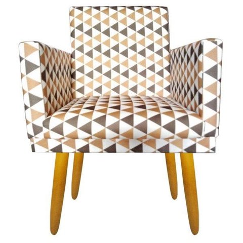 Poltrona Decorativ Nina Cr Triangulo Marrom para Penteadeira