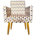 Ver imagem 1 de Poltrona Decorativ Nina Cr Triangulo Marrom para Penteadeira