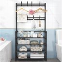 Ver imagem 3 de Sapateira Organizadora com Cabideiro Multiuso Preta Bm-f1023