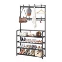 Ver imagem 1 de Sapateira Organizadora com Cabideiro Multiuso Preta Bm-f1023