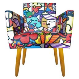 Poltrona Nina Cr suede romero brito para escritório - 2
