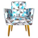 Ver imagem 1 de Poltrona Decorativa Nina Cr Suede Triangulo Azul para Sala