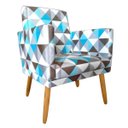 Ver imagem 2 de Poltrona Decorativa Nina Cr Suede Triangulo Azul para Sala