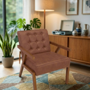 Ver imagem 3 de Poltrona Zara Corino Moderno Sala de Estar Escritório Quarto:terra Cota