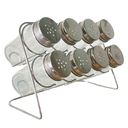 Ver imagem 1 de Porta Tempero Condimento com Suporte Metal 8 Potes Gourmet Pgb Porta Condimentos 8 Frascos