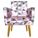 Ver imagem 1 de Poltrona Decorativ Nina Cr Suede Triangulo Rosa Penteadeira
